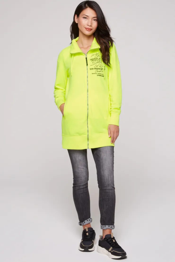 CAMP DAVID & SOCCX Lange Sweatjacke mit hohem Kragen yellow lime yellowlime Clearance