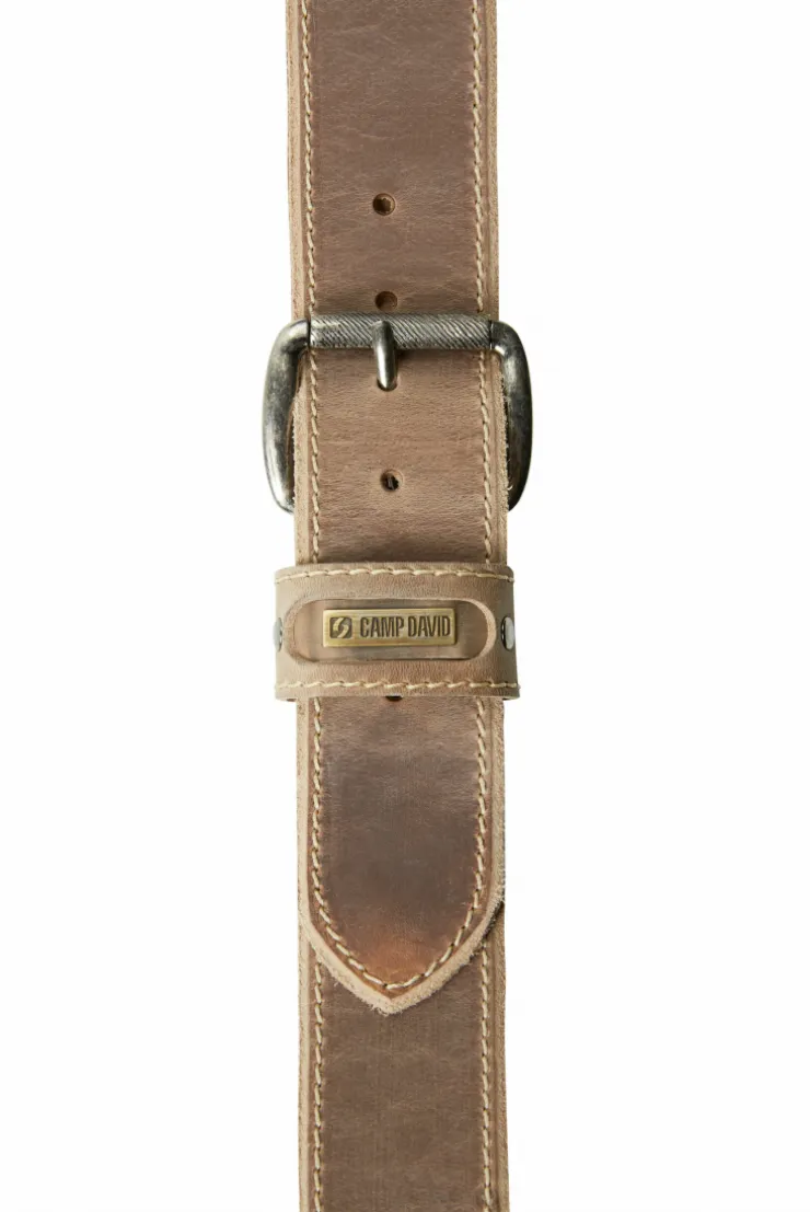 CAMP DAVID & SOCCX Ledergürtel beige Cheap