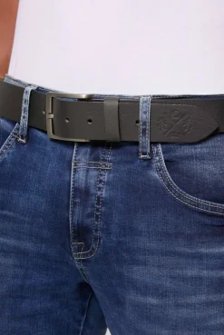 CAMP DAVID & SOCCX Ledergürtel mit matter Dornschließe black Outlet