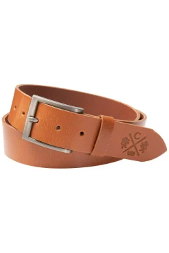CAMP DAVID & SOCCX Ledergürtel mit matter Dornschließe cognac Flash Sale