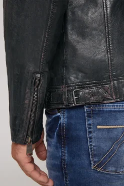 CAMP DAVID & SOCCX Lederjacke im Racing-Stil mit Patches navy Best Sale