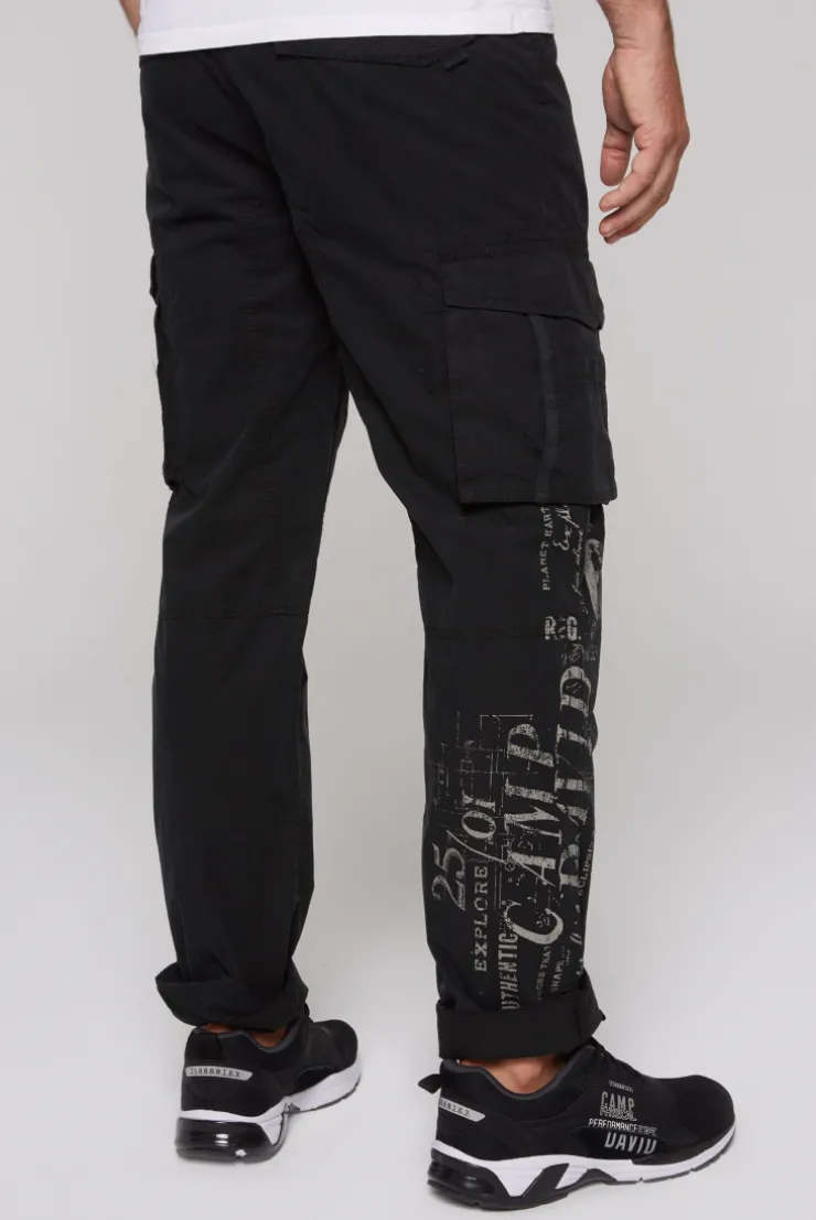CAMP DAVID & SOCCX Leichte Cargohose mit Label Prints black Shop