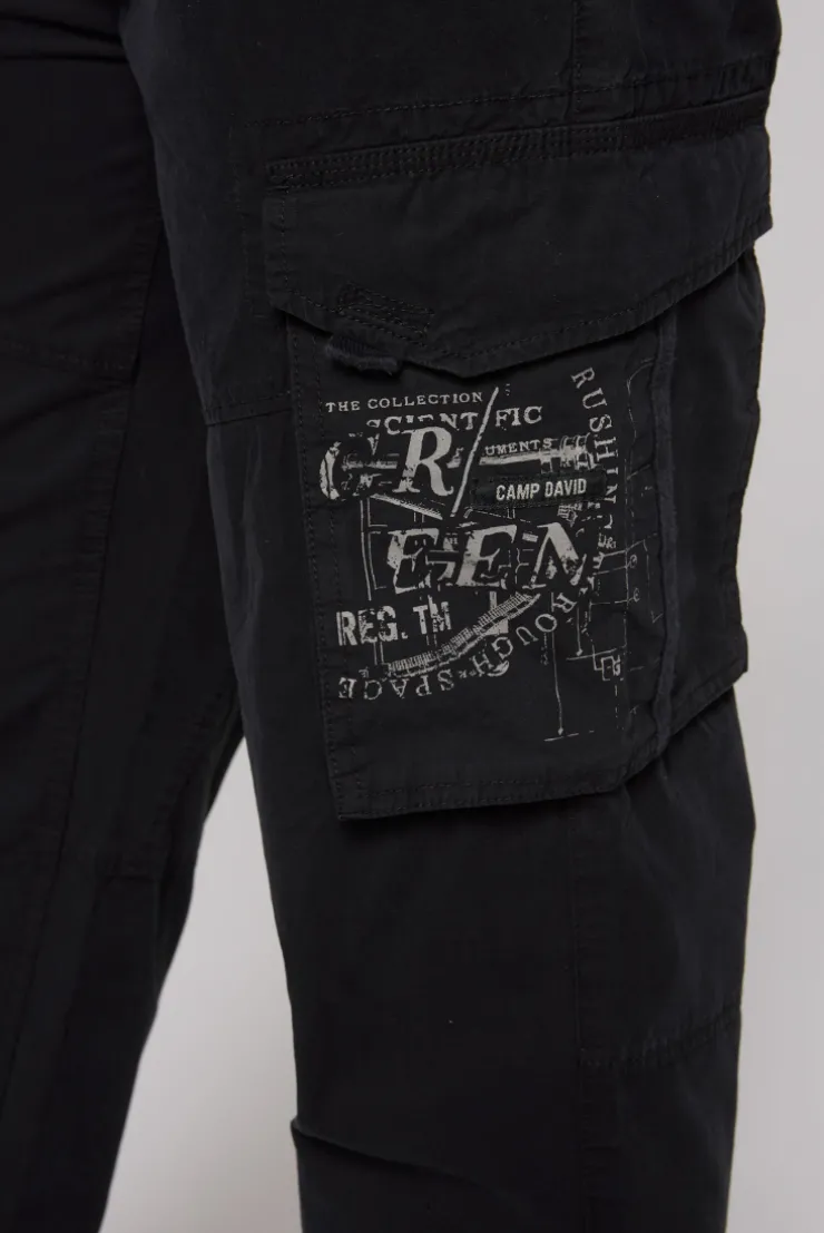 CAMP DAVID & SOCCX Leichte Cargohose mit Label Prints black Shop