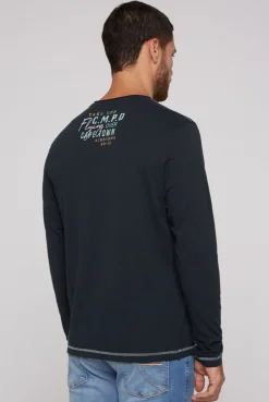 CAMP DAVID & SOCCX Longsleeve mit Flockprint blue navy bluenavy Flash Sale