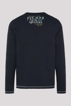 CAMP DAVID & SOCCX Longsleeve mit Flockprint blue navy bluenavy Flash Sale
