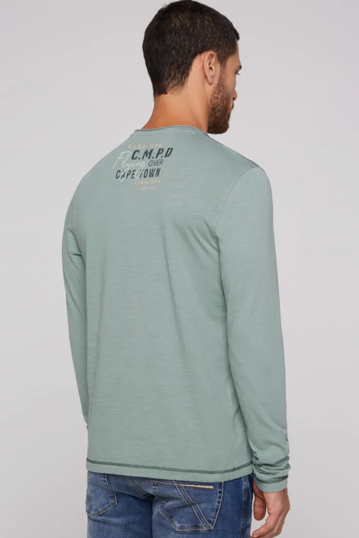 CAMP DAVID & SOCCX Longsleeve mit Flockprint teal Flash Sale