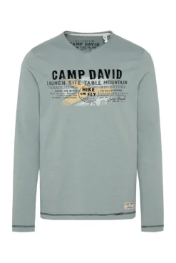 CAMP DAVID & SOCCX Longsleeve mit Flockprint teal Flash Sale
