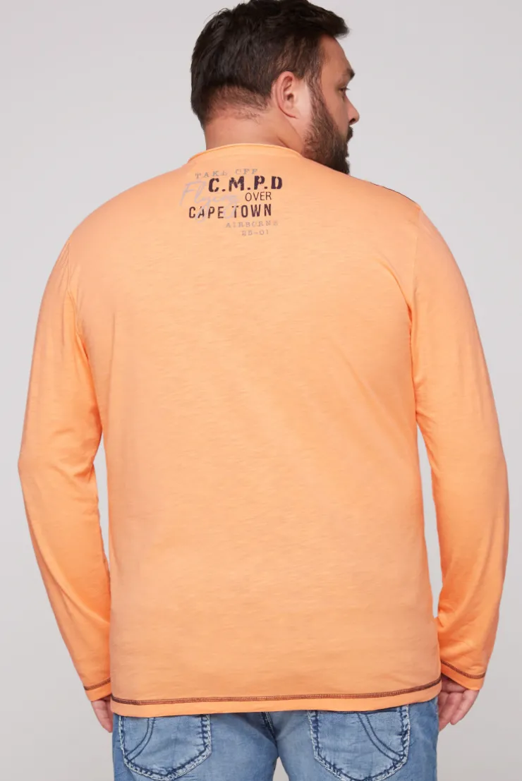 CAMP DAVID & SOCCX Longsleeve mit Flockprint sunrise orange sunriseorange Cheap