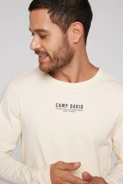 CAMP DAVID & SOCCX Longsleeve mit Logo Print ecru Cheap