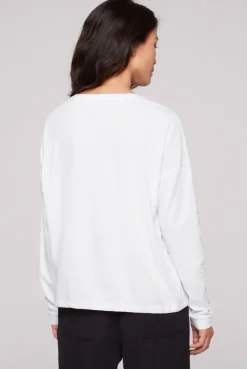 CAMP DAVID & SOCCX Longsleeve mit Logo Prints und verstellbaren Elastiksaum opticwhite Fashion