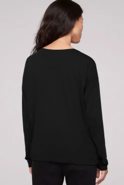CAMP DAVID & SOCCX Longsleeve mit Logo Prints und verstellbaren Elastiksaum black New
