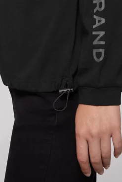 CAMP DAVID & SOCCX Longsleeve mit Logo Prints und verstellbaren Elastiksaum black New