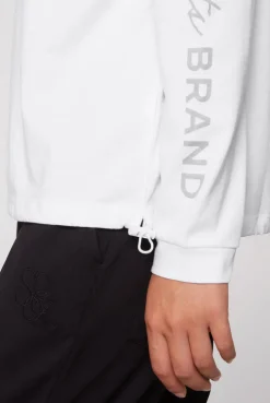 CAMP DAVID & SOCCX Longsleeve mit Logo Prints und verstellbaren Elastiksaum opticwhite Outlet