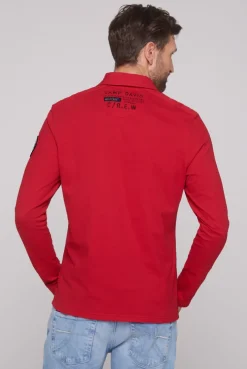CAMP DAVID & SOCCX Longsleeve mit Polokragen und Artworks flight red flightred Cheap