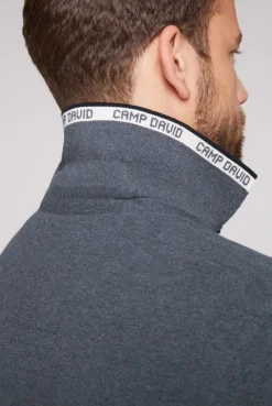 CAMP DAVID & SOCCX Meliertes Poloshirt mit Two-Tone-Details blue navy melange bluenavymelange Outlet