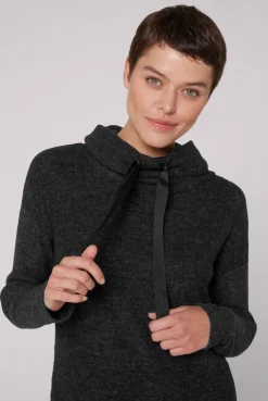 CAMP DAVID & SOCCX Meliertes Strickkleid mit Rollkragen black melange blackmelange Discount