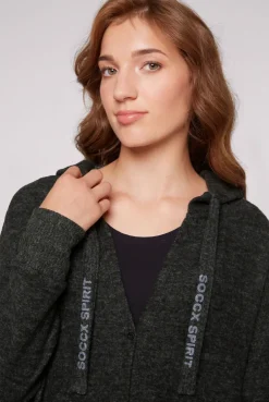 CAMP DAVID & SOCCX Offener Kurz-Cardigan mit Kapuze black melange blackmelange Sale