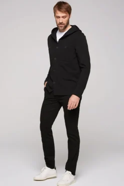 CAMP DAVID & SOCCX Overshirt mit Kapuze und Brusttaschen | M black New