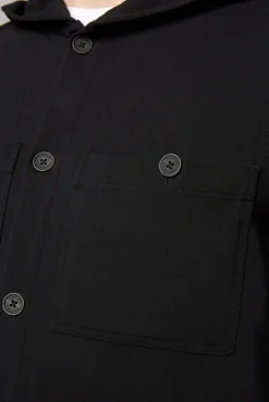 CAMP DAVID & SOCCX Overshirt mit Kapuze und Brusttaschen | M black New