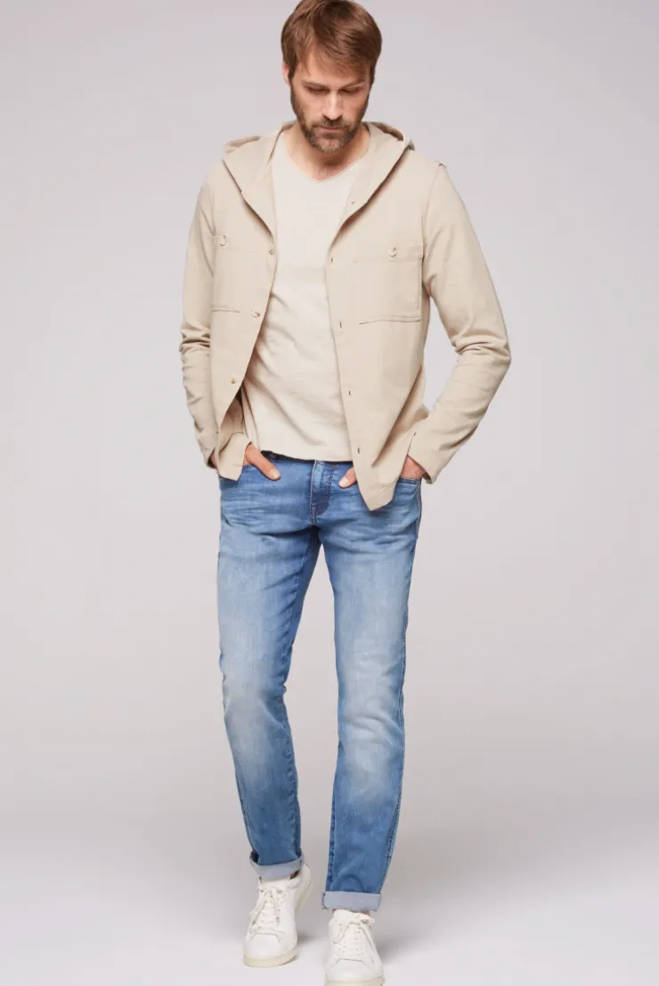 CAMP DAVID & SOCCX Overshirt mit Kapuze und Brusttaschen cappuccino Outlet