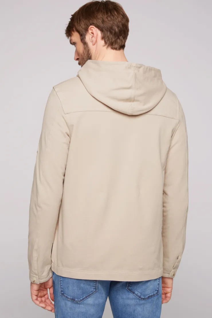 CAMP DAVID & SOCCX Overshirt mit Kapuze und Brusttaschen cappuccino Outlet