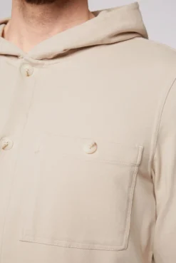 CAMP DAVID & SOCCX Overshirt mit Kapuze und Brusttaschen cappuccino Outlet