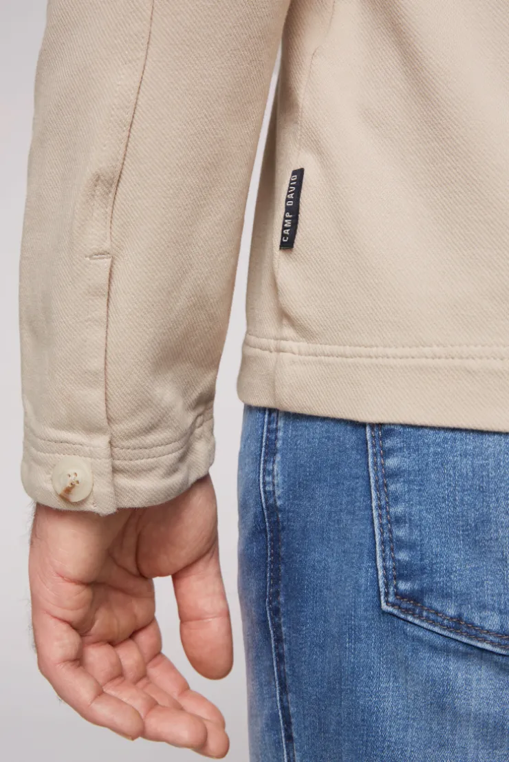 CAMP DAVID & SOCCX Overshirt mit Kapuze und Brusttaschen cappuccino Outlet