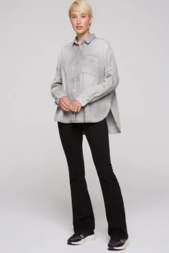 CAMP DAVID & SOCCX Oversized Denim-Bluse mit Print light grey bleached lightgreybleached Best Sale