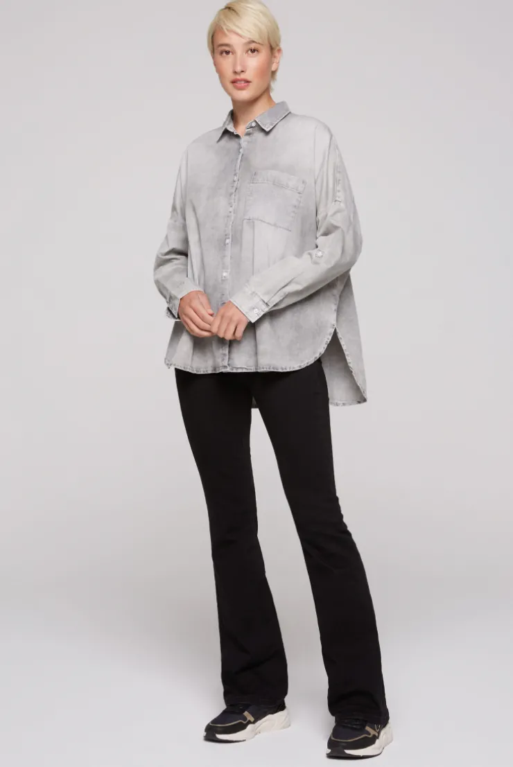 CAMP DAVID & SOCCX Oversized Denim-Bluse mit Print light grey bleached lightgreybleached Best Sale