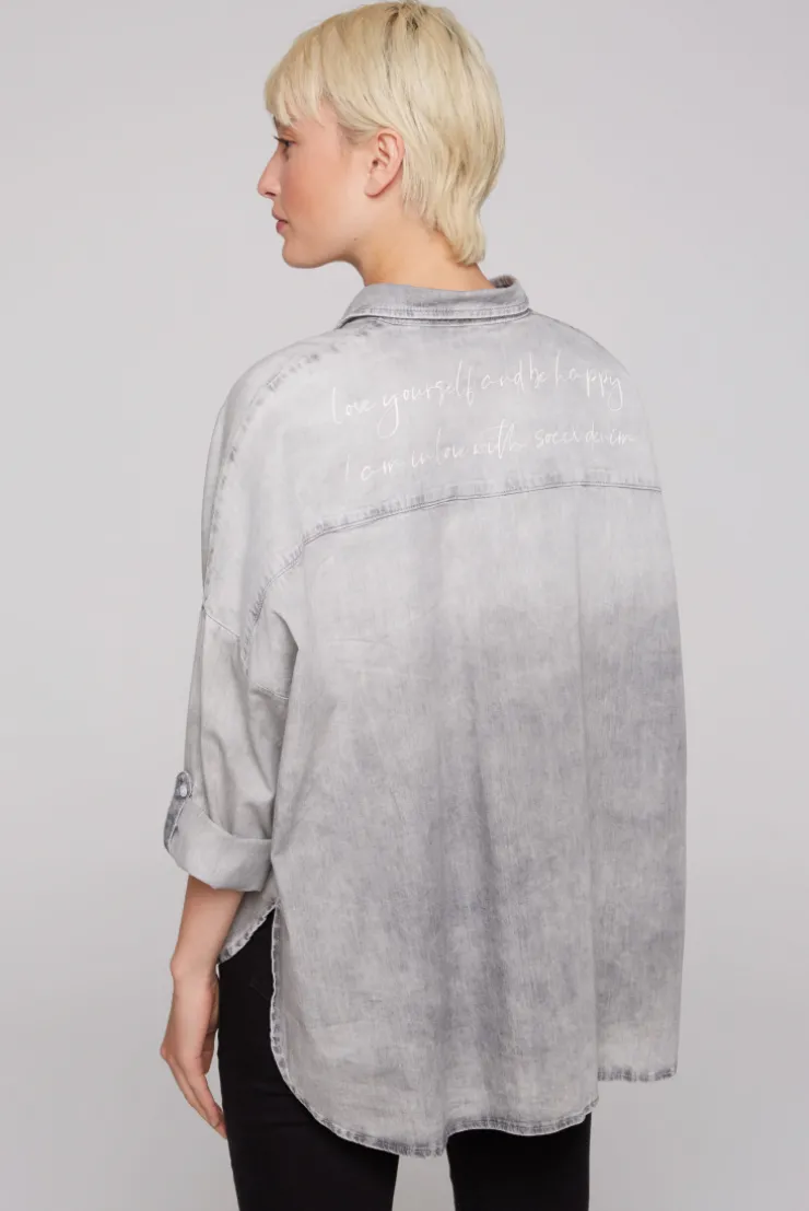 CAMP DAVID & SOCCX Oversized Denim-Bluse mit Print light grey bleached lightgreybleached Best Sale