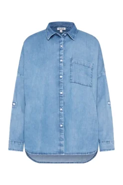 CAMP DAVID & SOCCX Oversized Denim-Bluse mit Print blue vintage bluevintage Sale
