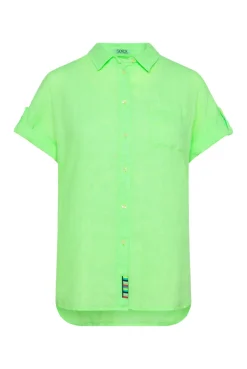 CAMP DAVID & SOCCX Oversized Leinenbluse mit Logostickerei fresh lime freshlime Best