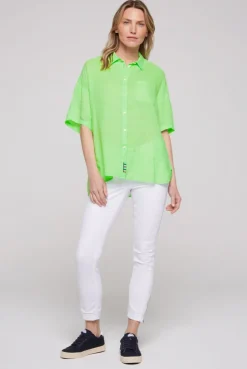 CAMP DAVID & SOCCX Oversized Leinenbluse mit Logostickerei fresh lime freshlime Best