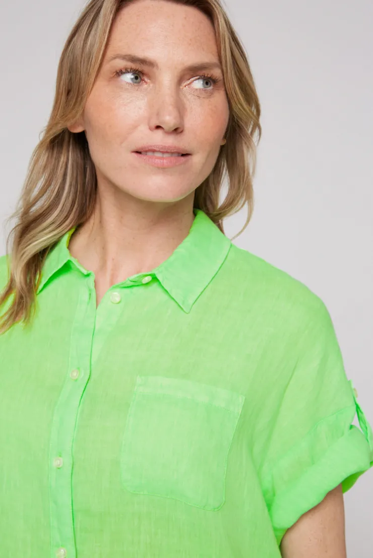 CAMP DAVID & SOCCX Oversized Leinenbluse mit Logostickerei fresh lime freshlime Best