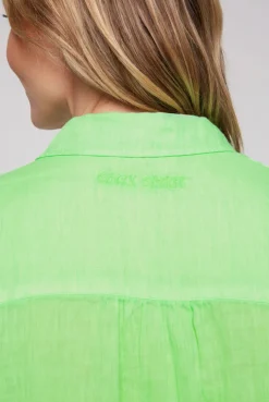 CAMP DAVID & SOCCX Oversized Leinenbluse mit Logostickerei fresh lime freshlime Best