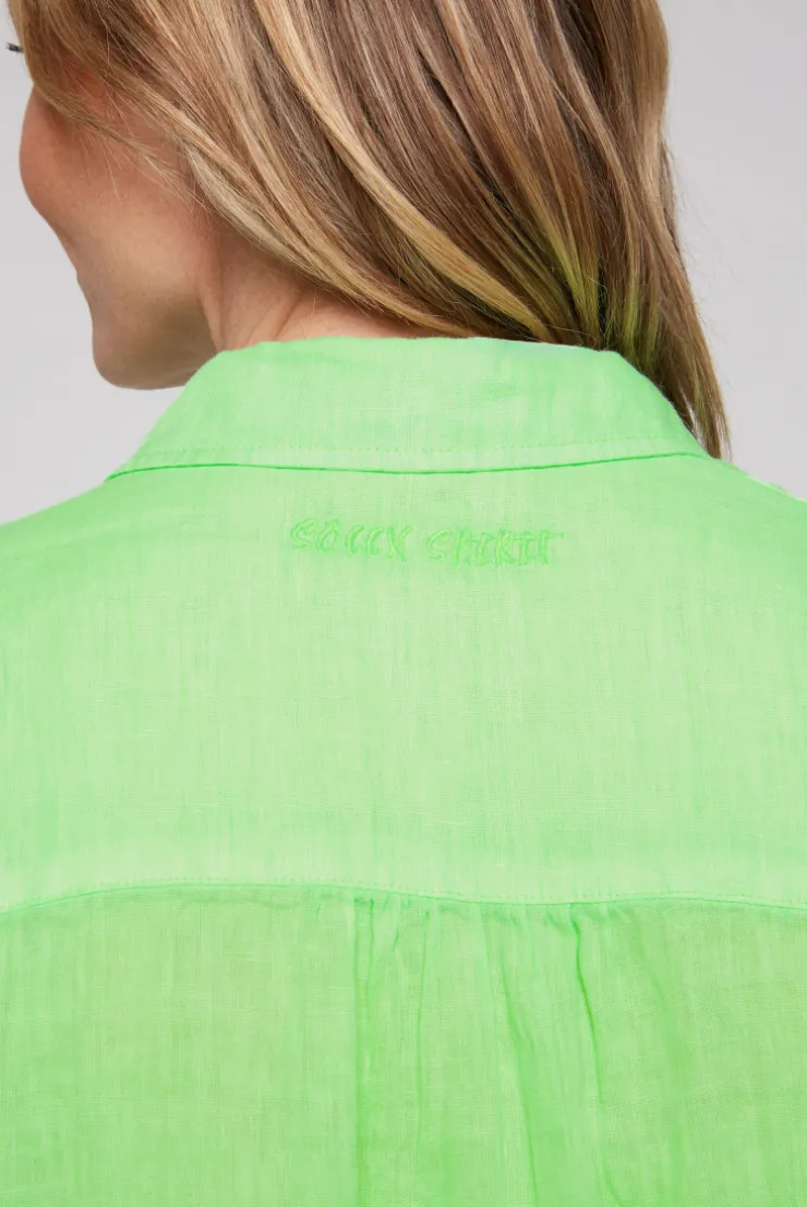 CAMP DAVID & SOCCX Oversized Leinenbluse mit Logostickerei fresh lime freshlime Best
