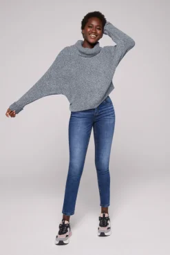 CAMP DAVID & SOCCX Oversized Rollkragenpullover aus Chenille cold grey coldgrey Clearance