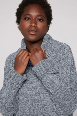 CAMP DAVID & SOCCX Oversized Rollkragenpullover aus Chenille cold grey coldgrey Clearance