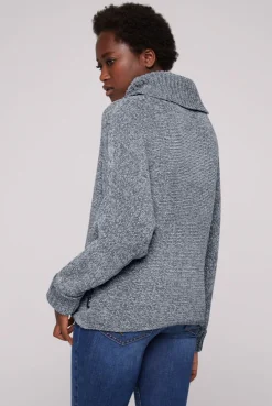 CAMP DAVID & SOCCX Oversized Rollkragenpullover aus Chenille cold grey coldgrey Clearance