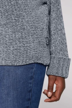 CAMP DAVID & SOCCX Oversized Rollkragenpullover aus Chenille cold grey coldgrey Clearance