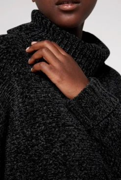 CAMP DAVID & SOCCX Oversized Rollkragenpullover aus Chenille black Clearance