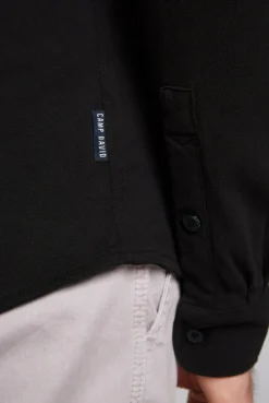 CAMP DAVID & SOCCX Oxford Langarmhemd black Clearance