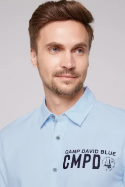 CAMP DAVID & SOCCX Oxford-Langarmhemd mit Logo-Stickereien summer blue summerblue New
