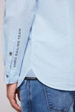 CAMP DAVID & SOCCX Oxford-Langarmhemd mit Logo-Stickereien summer blue summerblue Hot