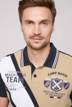 CAMP DAVID & SOCCX Pikee-Polo mit Color-Blocking und Artworks tan Shop