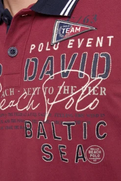 CAMP DAVID & SOCCX Pikee-Polo mit Color-Blocking und Artwork burgundy Cheap
