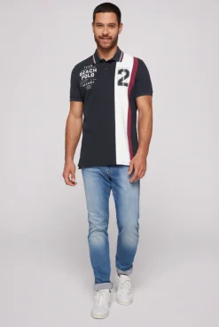 CAMP DAVID & SOCCX Pikee-Polo mit Color-Blocking und Artwork blue navy bluenavy Sale