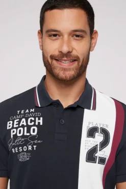 CAMP DAVID & SOCCX Pikee-Polo mit Color-Blocking und Artwork blue navy bluenavy Sale