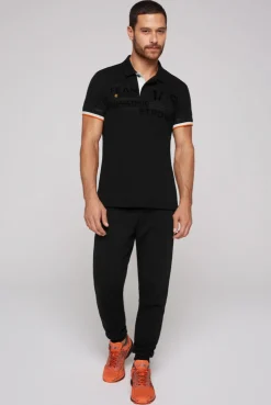 CAMP DAVID & SOCCX Pikee-Polo mit Flockprint black Cheap