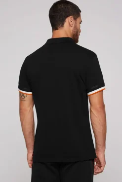 CAMP DAVID & SOCCX Pikee-Polo mit Flockprint black Cheap